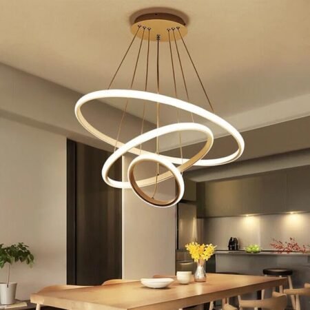 Modern LED Spiral Ring Chandelier Light for Dining & Living Room