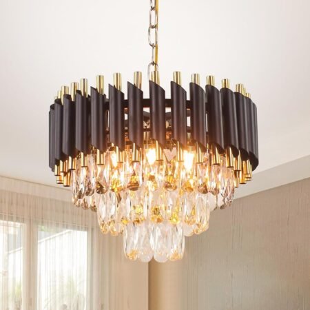 400mm Modern Crystal Chandelier with 3-in-1 Color LED Light