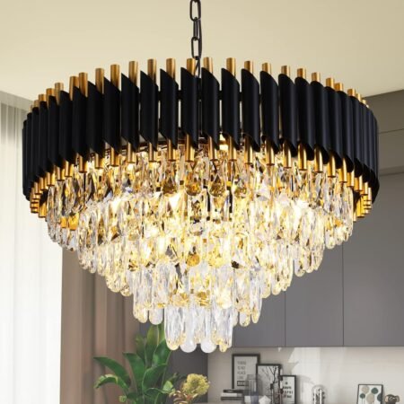 600mm Modern Crystal Chandelier with 3-in-1 Color LED Light
