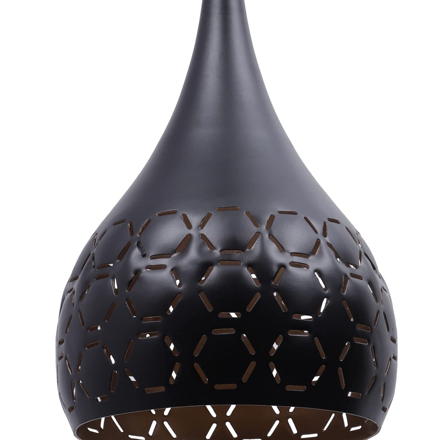 Modern Decorative Hanging Light with Bulb – Black & Golden Finish - Image 5