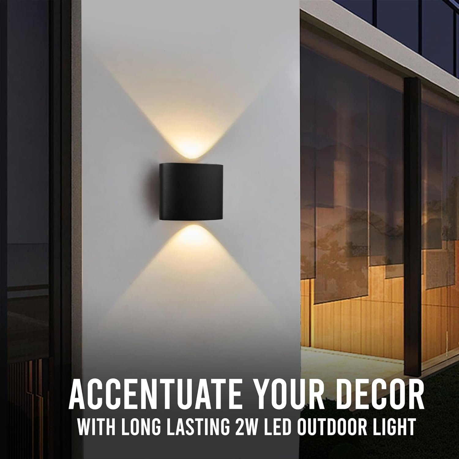 2W Outdoor LED Wall Light – IP65 Waterproof, Heat & Cold Resistant, Dual Beam Design - Image 4