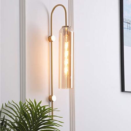Modern Decorative Wall Light – Elegant Glass Tube Design with Golden Finish