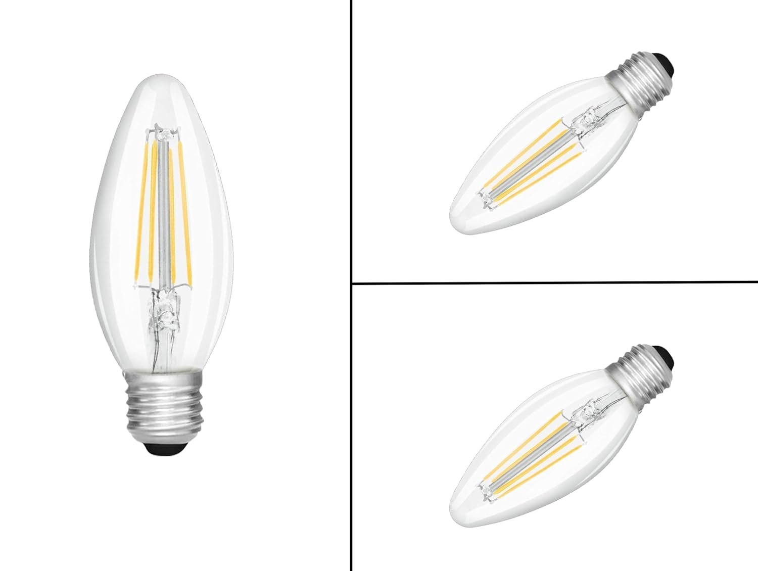 E-27 Candle LED Filament Bulb – 4W (Non-Dimmable) - Image 4
