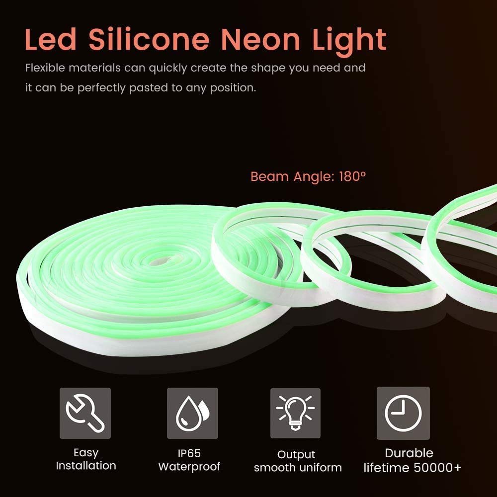 5 Meter Green Neon 120 LED Strip with 12V Driver - Image 4