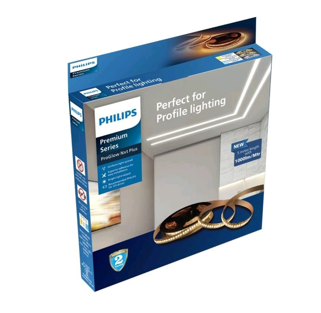 Philips 240 LED Strip + 5A LED Driver (Warm White 3000K) – 1 Year Warranty Premium High-Density LED Strip Lighting Combo for Homes & Interiors