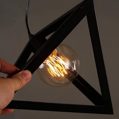 Triangle Hanging Light – Modern Geometric Pendant Lamp (Includes LED Bulb) - Image 2
