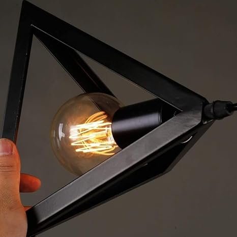 Triangle Hanging Light – Modern Geometric Pendant Lamp (Includes LED Bulb) - Image 3