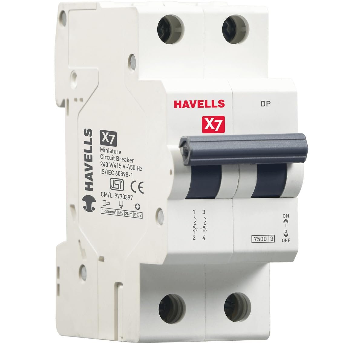 Havells X7 63A Double Pole MCB – DHMYCDPM063 | Circuit Protection - Image 2