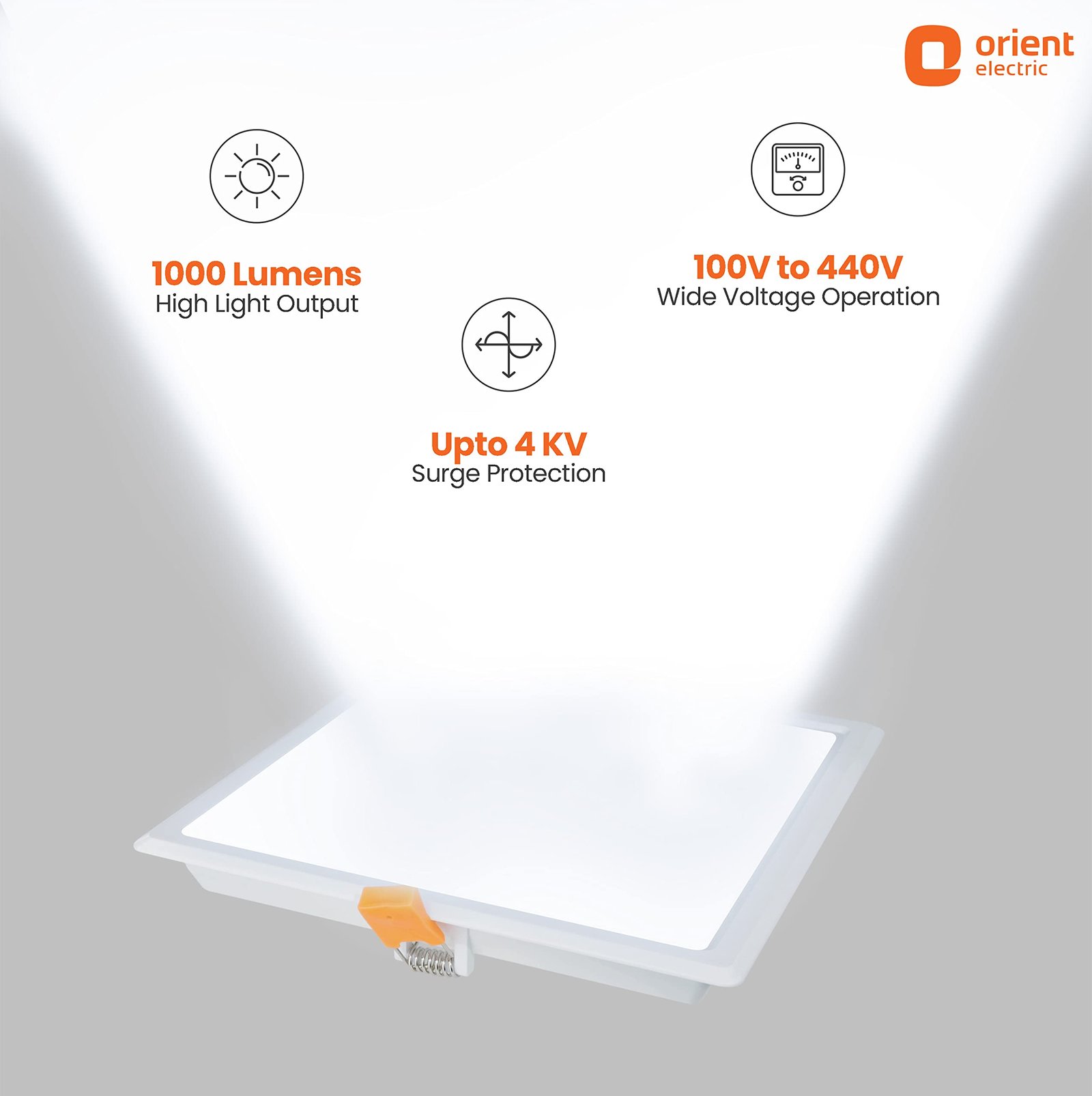 Orient Razor Neo 12W Square LED Panel Light | 4-Inch Cut-Out | Cool White 6500K | 2 Years Guarantee - Image 2