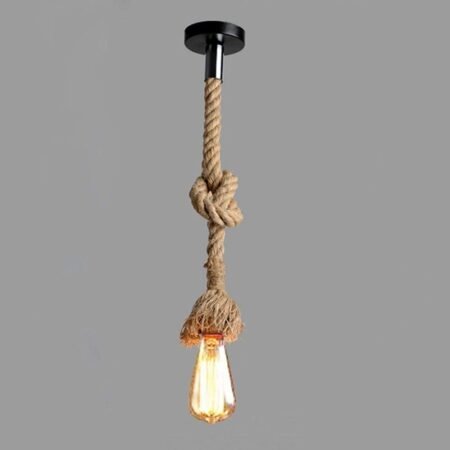 Rassi Hanging LED Light – Pack of 6 (Including LED Bulbs) Vintage Rope Pendant Decorative Lamps