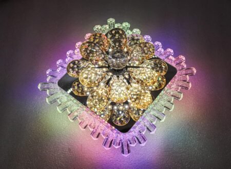 Square Elegant Moving Flower Changing Color Crystal Light – Color Changing LED Effect