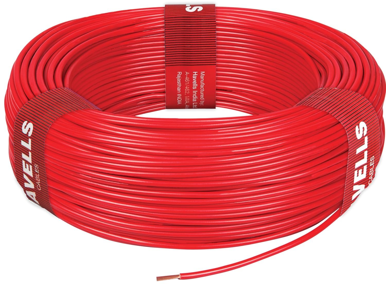 Havells LifeLine+ S3 | 1 sq.mm Copper Wire (90m - Red) | Class 2 Conductor (100% Copper), Heat Resistant & Flame Retardant - Ideal for Domestic & Industrial Use (WHFFDNRA11X0) - Image 4