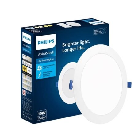 Philips Astra Sleek 15W LED Downlighter – Round Panel Light (Cool White, 1125 Lumens)