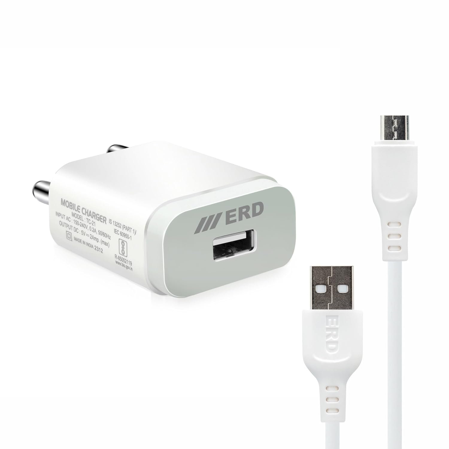 ERD TC-21 5V 2A Wall Charger Adapter | Fast Charging | Universal Compatibility