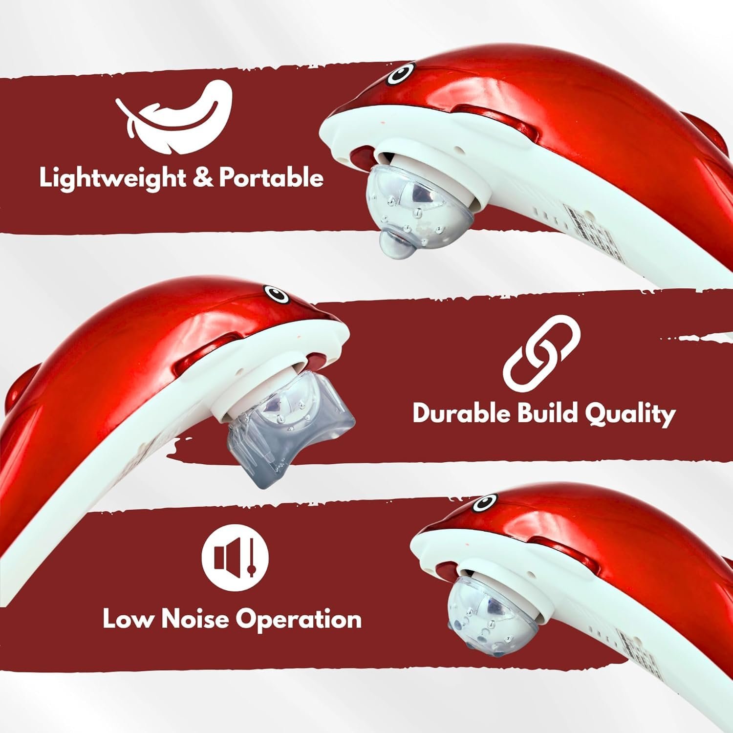 Dolphin Handheld Massager with Vibration & Infrared Therapy (Plug-In) - Image 3