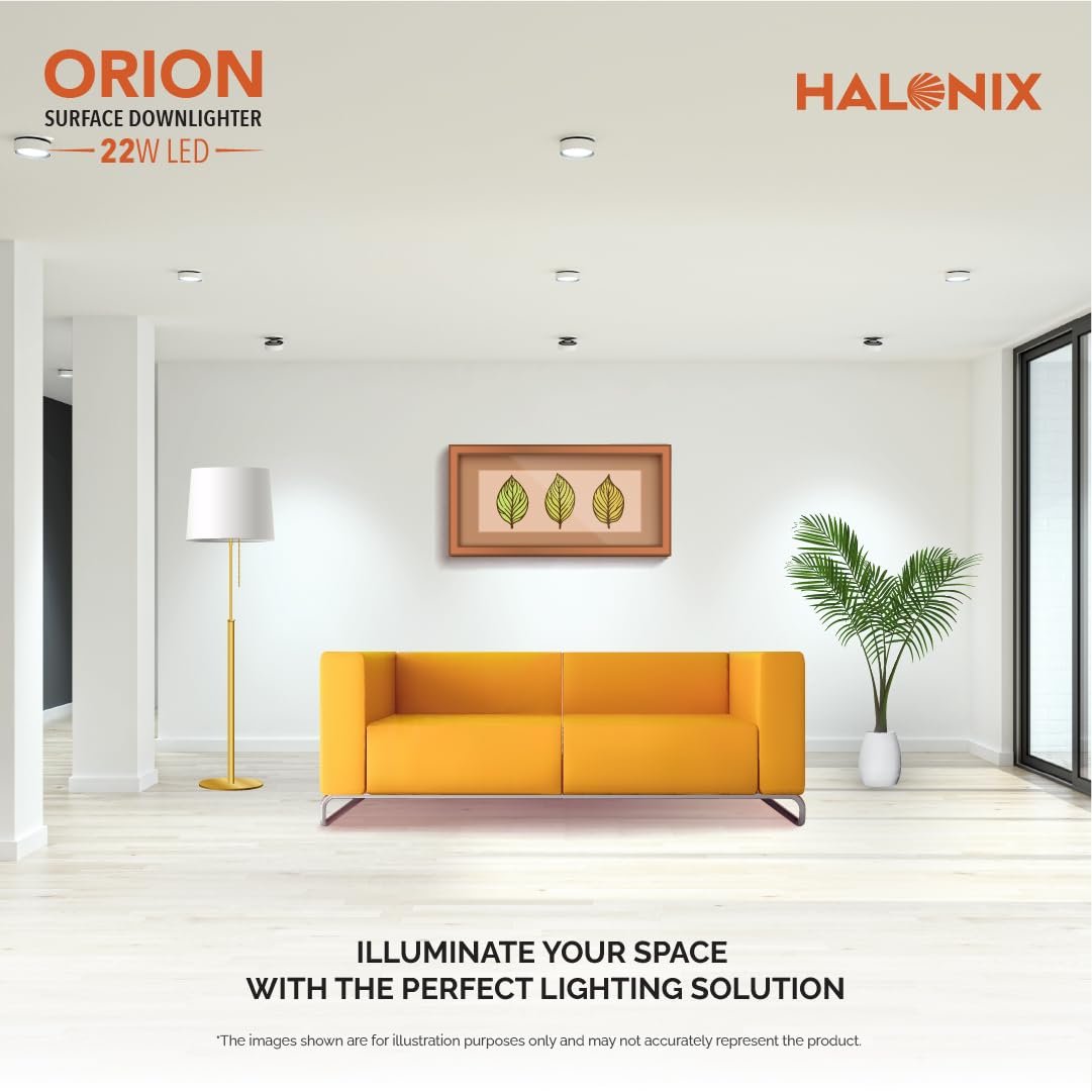 Halonix Orion 22W Round LED Surface Downlighter – Cool White (6500K) | Rimless Design | Polycarbonate Body | 2-Year Warranty - Image 3