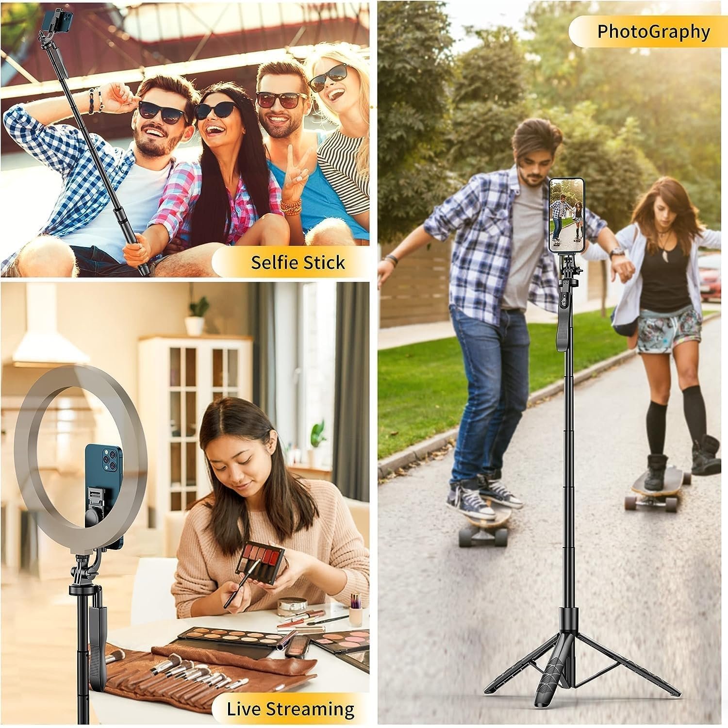 L16 Long 61-Inch Selfie Stick Balance Handle | Anti-Shake Shooting | Wide-Angle Photo Support - Image 3