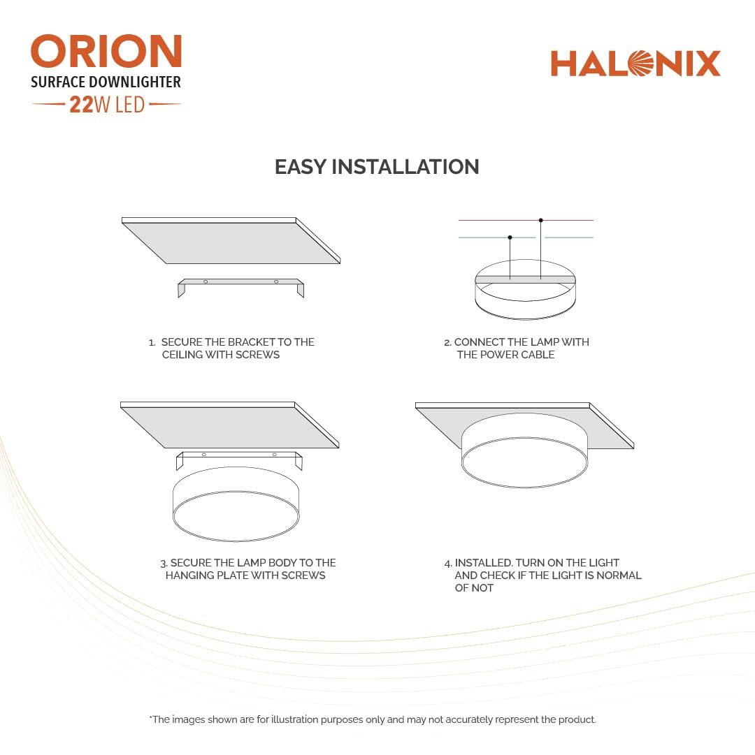 Halonix Orion 22W Round LED Surface Downlighter – Cool White (6500K) | Rimless Design | Polycarbonate Body | 2-Year Warranty - Image 4